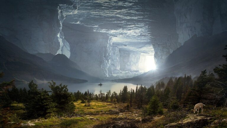 light shining into cave